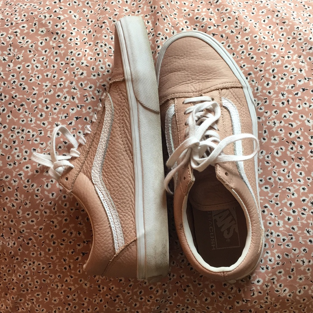 Light Pink Leather Vans